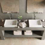 Ideavit Solidjoy opbouw wastafel 50x35x11cm rechthoek 0 kraangaten 1 wasbak Solid surface wit SW85912