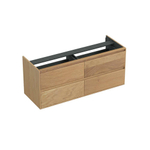 Forzalaqua Reno 2.0 meuble sous-lavabo 140x51x60cm avec 4 tiroirs sans poignée à fermeture douce Chêne massif Smoke SW492383