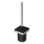 Geesa Frame Brosse de toilettes avec support Noir / Chrome (tête de brosse noire) SW334425