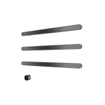 Hotbath &MORE Radiateur sèche-serviettes - 80x57cm - carré - 3 barres - horizontal - avec interrupteur - gunmetal brossé PVD SW1245820