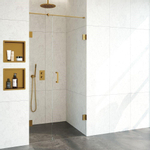 BRAUER Create Porte de douche pour niche 100x200cm sans profilé avec verre de sécurité anticalcaire 8mm Doré brossé SW638624