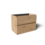 Saniclass Vita Badkamermeubelset - 80x60x46cm - 2 lades - greeploos - topblad - rustiek eiken SW1439456