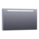 BRAUER Double Face Armoire de toilette 120x70cm éclairage intégré rectangulaire 2 portes pivotantes MDF Gris mat SW371729