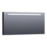 BRAUER Promise Deluxe Armoire de toilette 139x70x15cm éclairage intégré rectangulaire 3 portes pivotantes MDF Noir mat SW371741
