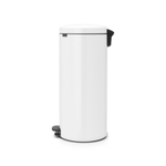 Brabantia NewIcon Poubelle à pédale - 30 litres - seau intérieur en plastique en métal - blanc SW1117497