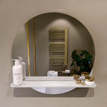 Mondiaz SPOT Miroir de salle de bain - rond 60cm - plan de miroir - couleur Opalo SW1235653