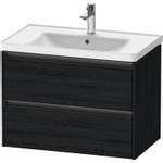 Duravit Ketho.2 Wastafelonderbouwkast - met 2 laden - 78.4x45.5x54.9cm - met grepen antraciet - eiken zwart mat SW772881