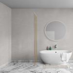 Aqua Vista Oria Cuadra paroi latérale - 100x200cm - avec kit de montage - pour cabine de douche - verre champagne - inox brossé SW1245003