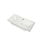 Xenz Kristal Ligbad - 160x75x48 - afvoer Midden - acryl - wit mat SW378406