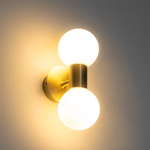 QAZQA Cederic wandlamp 8x20.4x11.3cm - 2 lichts - horizontaal/verticaal - IP44 - geborsteld messing (goud) SW1187221