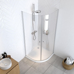 Sealskin Hooked cabine de douche quart de cercle 100x100cm verre de sécurité 6mm chrome SW543194