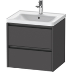 Duravit Ketho 2 Meuble sous-lavabo - 2 tiroirs - 58.4x45.5x54.9cm - poignées anthracite - graphite mat SW773015
