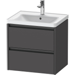 Duravit ketho meuble sous 2 lavabos avec 2 tiroirs 58.4x45.5x54.9cm avec poignées graphite mat anthracite SW773015