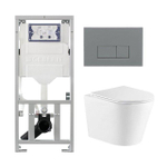 Geberit Inbouwreservoir UP320 met QeramiQ push bedieningsplaat - dualflush - rechthoekige knoppen - kunststof licht grijs SW1164330