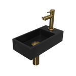 Ink Versus fonteinset – 36x18x9 cm – quartz zwart – kraangat rechts – mat gouden kraan SW439766