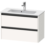 Duravit Ketho.2 Wastafelonderbouwkast - met 2 laden - 81x39x54.9cm - met grepen antraciet - wit supermat SW772024