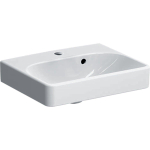 Geberit Smyle Lave-mains carré avec trou pour robinet et trop-plein 45x36x16cm blanc 500222011 SW417605