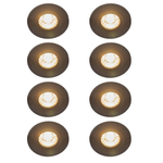 QAZQA Xena inbouwspot - set van 8 - 8x8cm - IP44 - rond - mat zwart SW1210677