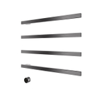 Hotbath &MORE Handdoekradiator - 80x76cm - vierkant - 4 stangen - horizontaal - met schakelaar - PVD - geborsteld gunmetal (antraciet) SW1245765