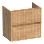 BRAUER Adore Wavy wastafelonderkast ondiep 60 2 softclose lades - greeploos - 1 sifon uitsparing - Forest Tan SW1198640