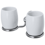 Haceka Allure Double porte-gobelets Acier inoxydable brossé Céramique SW654082