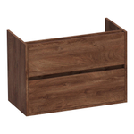 BRAUER Adore wastafelonderkast ondiep - 80x39x55cm - 2 softclose lades - greeploos - 1 sifon uitsparing - Forest Cacao SW1198439