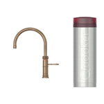 Quooker Classic Fusion Round kokendwaterkraan - draaibare uitloop - PRO3 reservoir - Warm / kokend water - Messing Patina (Goud) SW647514