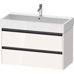 Duravit Ketho.2 Wastafelonderbouwkast - met 2 laden - 98.4x46x54.9cm - met grepen antraciet - hoogglans wit SW771900