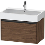 Duravit Ketho.2 Wastafelonderbouwkast - met 1 lade - 78.4x46x44cm - met greep antraciet - donker noten mat SW772867