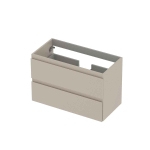 INK Wastafelonderkast - 80x40x52cm - 2 lades - greeploos - MDF lak - Mat kasjmier grijs SW798233