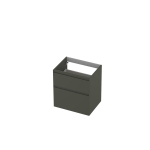 INK Wastafelonderkast - 60x45x65cm - 2 lades - greeploos - MDF lak - Mat beton groen SW693193