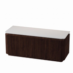 Royal Plaza Terra Edge Ensemble meuble de salle de bains - 120x44.7x46cm - plan de toilette en solid surface blanc mat - 2 tiroirs - châtaignier (noyer) SW1471959
