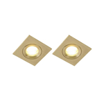 QAZQA Xena spot encastrable - set de 2 - 8x8cm - IP44 - carré - or SW1209722