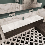 ENSEMBLE DE MEUBLE MONDIAZ LUSH - 180 cm - 2 tiroirs - lavabo cloud - 2 lavabos - 0 trous de robinet - marron foncé SW409451