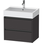 Duravit ketho 2 meuble sous lavabo avec 2 tiroirs 68.4x46x54.9cm avec poignées anthracite graphite super mat SW772027