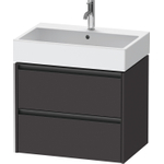 Duravit Ketho.2 Wastafelonderbouwkast - met 2 laden - 68.4x46x54.9cm - met grepen antraciet - grafiet supermat SW772027