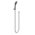 IVY Ensemble de douchette à main - réglable - 3 jets - avec support mural réglable - flexible de douche 150cm - modèle barre - 120 cm - métal noir brossé PVD SW1031629