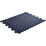 La Mosaic Factory Barcelona carreau mosaïque - 26x30cm - carrelage mural - Hexagone/Hexagone - Porcelaine Bleu Cobalt Brillant SW258544