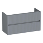 BRAUER Adore Wavy wastafelonderkast ondiep 100 2 softclose lades - greeploos - 1 sifon uitsparing - mat grijs SW1198651