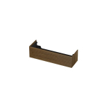 INK Wastafelonderkast - 140x45x37.6cm - 1 lade - push to open - horizontaal gefreesd - Eiken - Ash grey SW693443
