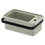 QeramiQ Élan petit lavabo - 45x27cm - 1 trou de robinet - céramique - porte-serviettes - vert mat SW1477232