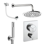 Crosswater MPRO ensemble de douche pluie encastré – douche de tête Ø 20 cm – douchette bâton – 2 leviers – vidage de baignoire – chrome SW1472732