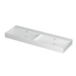 INK Unlimited wastafel - 140x45x11cm - 2 wasbakken - 2 kraangaten - porselein wit glans SB0202121