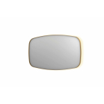 INK SP30 spiegel - 140x4x80cm contour in stalen kader incl indir LED - verwarming - color changing - dimbaar en schakelaar - geborsteld mat goud SW956003