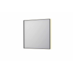 INK SP32 miroir - 80x4x80cm rectangulaire dans cadre en acier incl LED indirect - chauffage - changement de couleur - dimmable et interrupteur - métal brossé noir SW955958