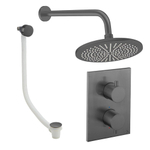 Crosswater MPRO inbouw regendoucheset – Ø30 cm hoofddouche – zonder handdouche – 2 hendels – badafvoer – gunmetal SW1472570