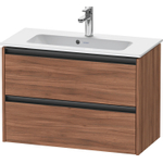 Duravit Ketho 2 wastafelonderbouwkast met 2 laden 81x39x54.9cm met grepen antraciet noten mat SW773096