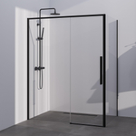 BRAUER Season douchecabine - 140x100x200cm - schuifdeur - helder glas - omkeerbaar - glascoating - Mat Zwart SW1448680