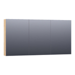 BRAUER Plain Spiegelkast - 140x70x15cm - 3 links- en rechtsdraaiende spiegeldeuren hout - grey oak SW392935