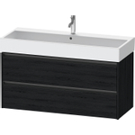 Duravit Ketho 2 wastafelonderbouwkast met 2 laden voor enkele wastafel 118.4x46x54.9cm met grepen antraciet eiken zwart mat SW772884